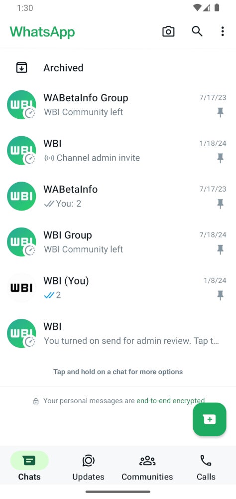 WhatsApp, kullanıcıların birden fazla sohbeti sabitlemesine izin verebilir