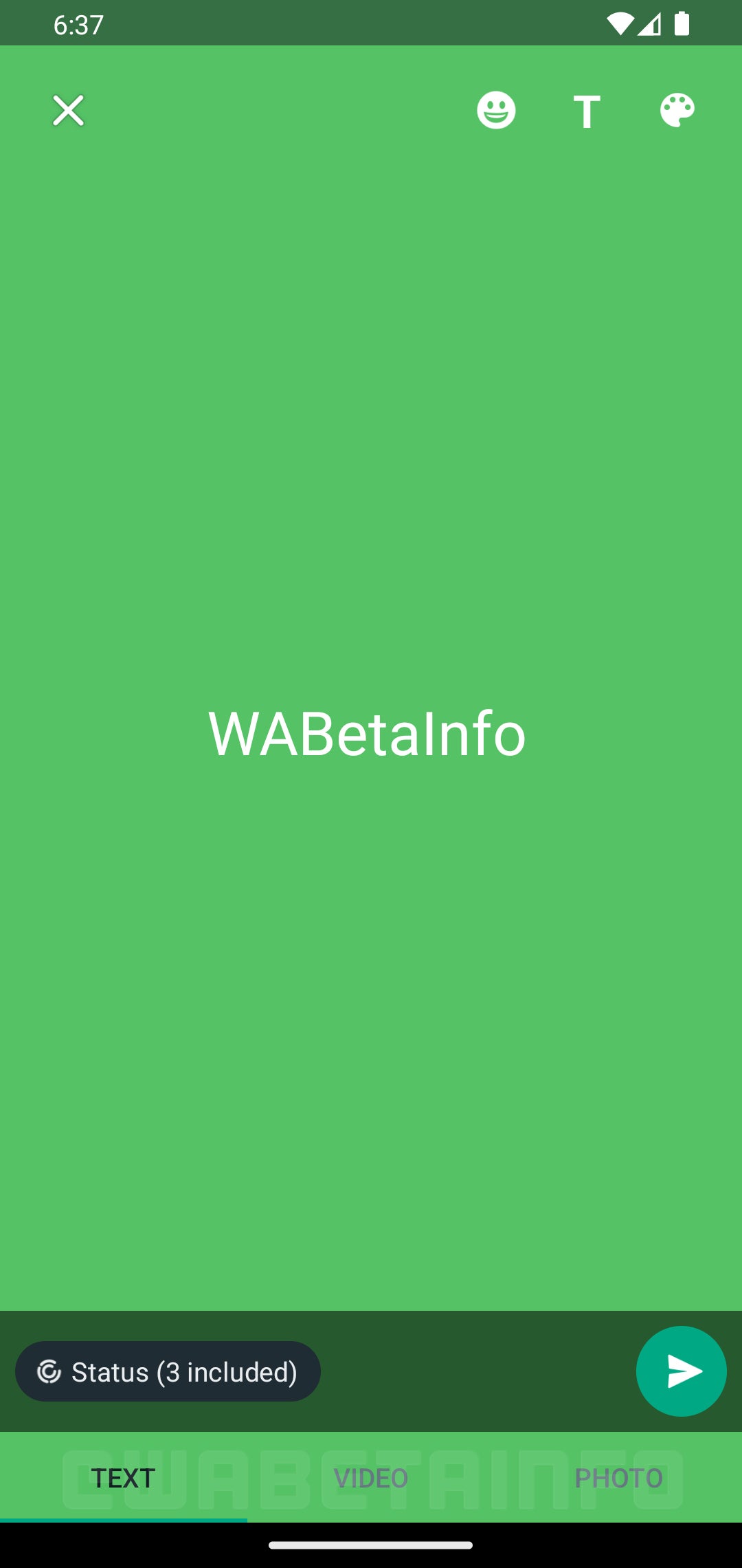 Resim Kredisi – WABetaInfo - WhatsApp, metin tabanlı durum güncellemelerini kolayca paylaşmak için yeni bir arayüzü test ediyor