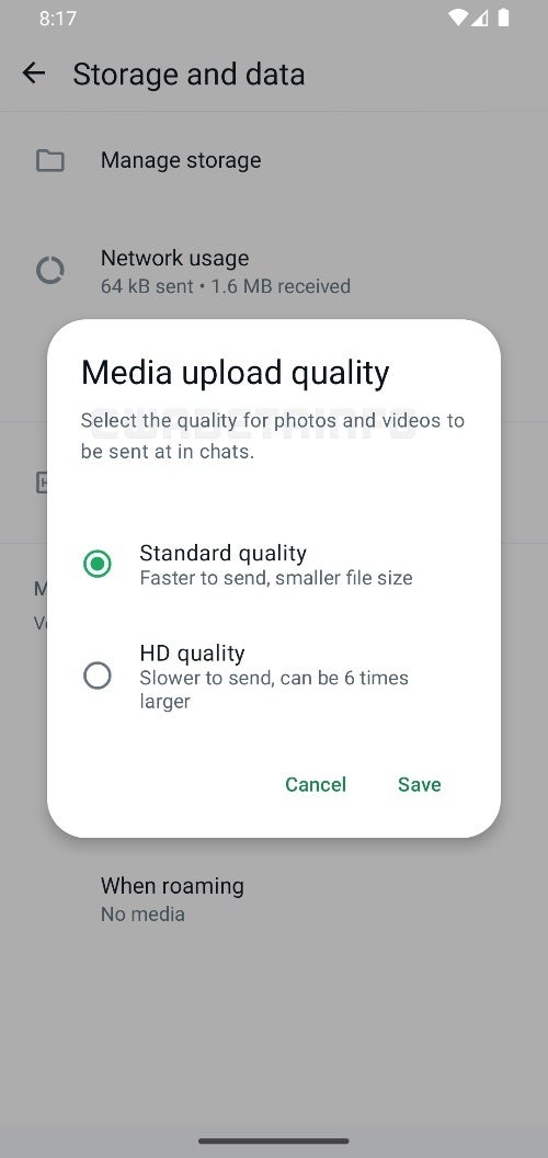 WhatsApp yakında size medyanızı varsayılan olarak HD kalitesinde gönderme seçeneğini sunacak