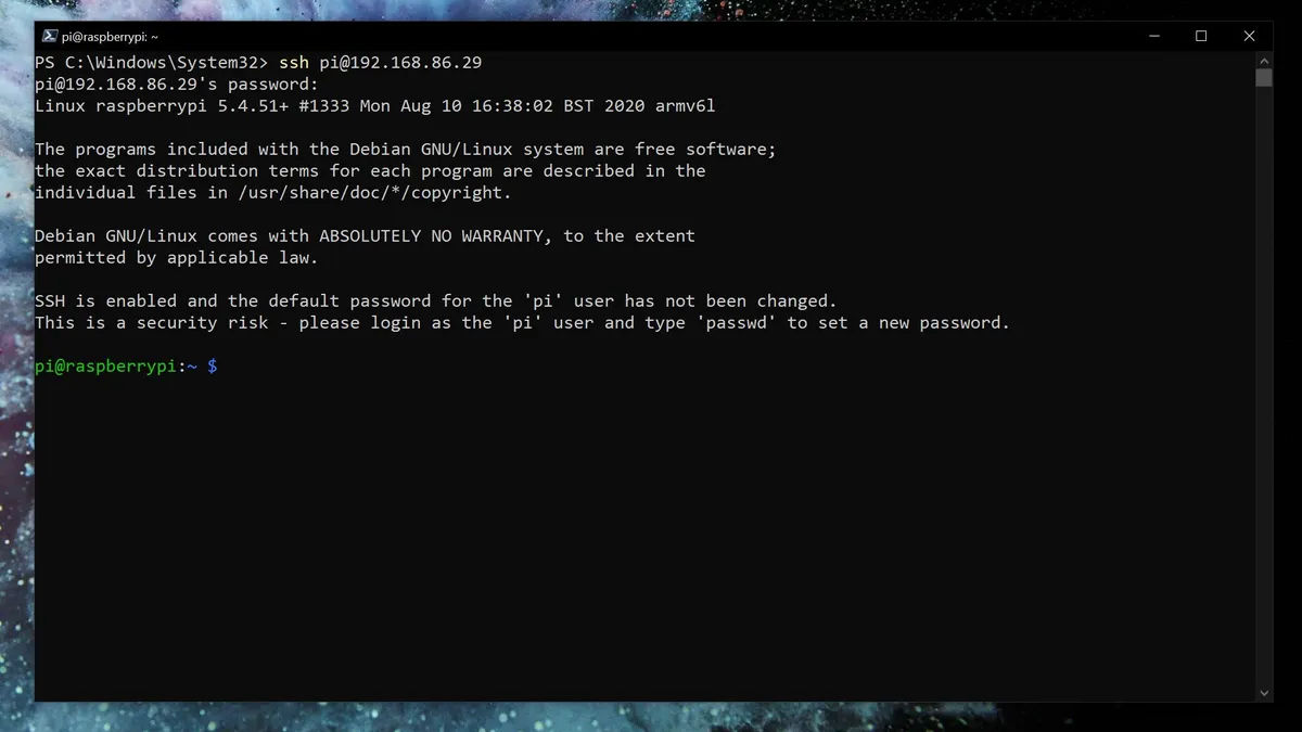 Windows'tan Raspberry Pi'ye SSH