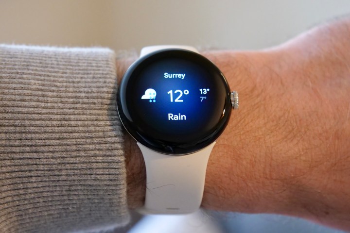 Google Pixel Watch'taki hava durumu ekranı