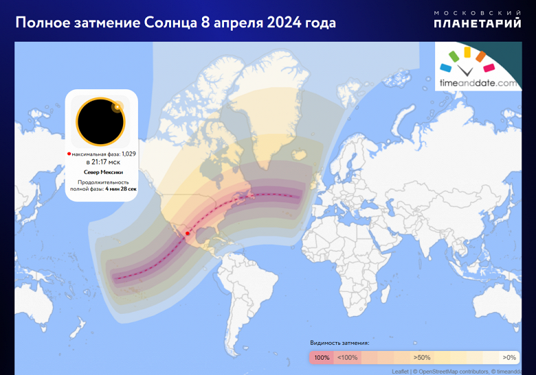 Tam güneş tutulması - 8 Nisan 2024.  Nerede ve nasıl izlenir