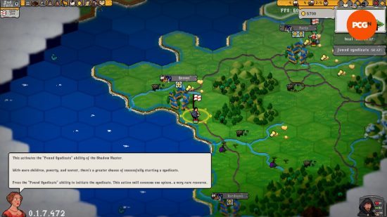 Imperial Ambitions, piksel sanatlı bir 4X strateji oyunudur - Oyuncu, Fransa'nın Rennes şehrinde ilk karaborsa ticareti için bir sendikayı finanse eder.