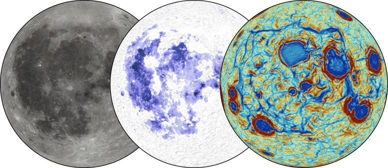 Ay'ın Yakın Tarafının Üç Görünümü