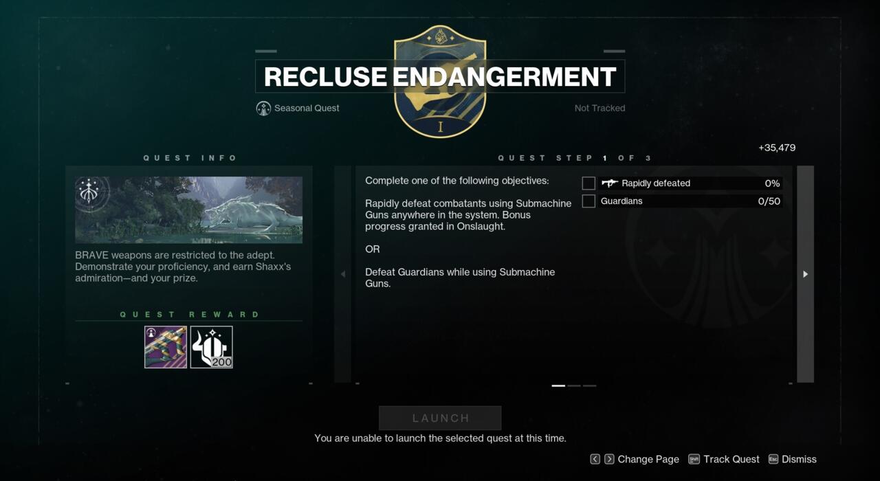 Recluse Endangerment, düşüşlerinizi The Recluse'un daha fazla kopyası için ayarlama yeteneğinin kilidini açarken aynı zamanda size silahın seçilmiş bir versiyonunu da verecektir.