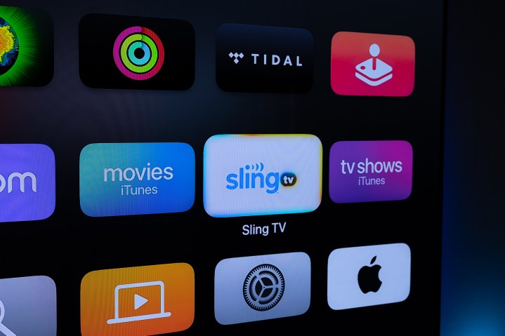 Apple TV'de Sling TV uygulaması simgesi.