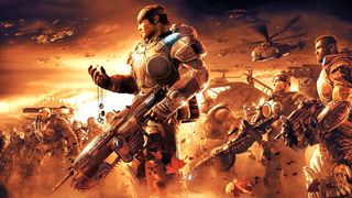 Gears of War video oyununun ana konsept posteri