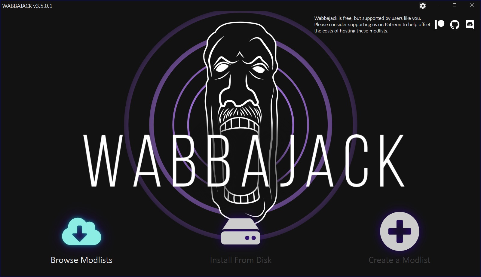 Wabbajack ekranının ekran görüntüsü