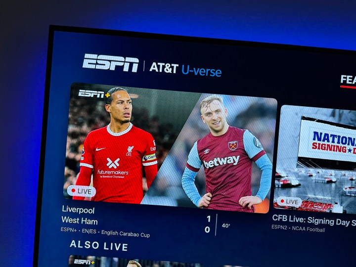 Liverpool'a karşı  West Ham, ESPN Plus'ta Carabao Kupası'nda.
