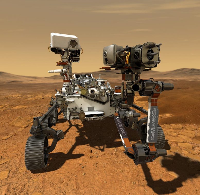 NASA'nın Perseverance Rover'ı Mars Yüzeyinde Çalışıyor