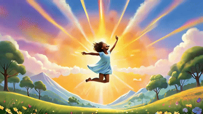 Güneşin önüne atlayan bir kızı gösteren video