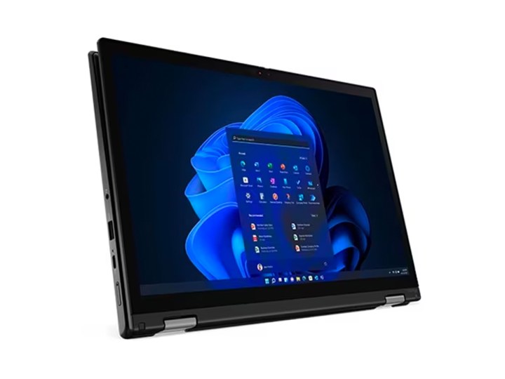 Lenovo ThinkPad L13 Yoga, katlanmış bir tablet.