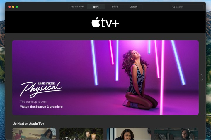 Fiziksel şovun yer aldığı Apple TV+ ana sayfası.