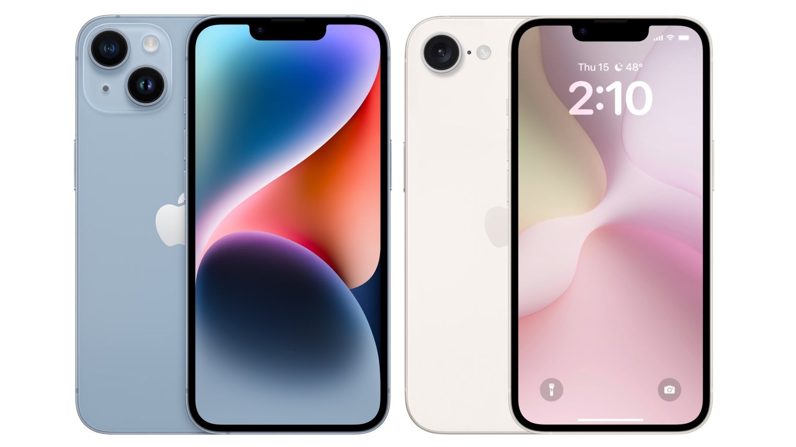 iPhone 14 (solda) iddia edilen iPhone SE 4'ün görselinin yanında. Tek fark arka kamera sayısında.  - iPhone SE 4: Apple'ın en 