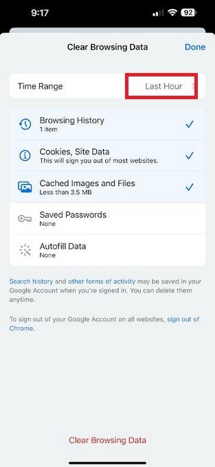 Şu anda, iOS'taki Chrome kullanıcıları tarama geçmişlerini 1 saatten kısa sürede silemez - Android için Chrome'un Hızlı Silme özelliği iOS'a geliyor