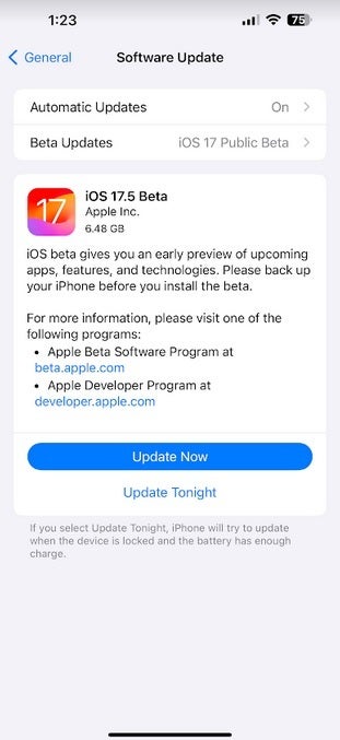 Herkese açık sürüm&nbsp;  iOS 17.5 beta 1 sürümü Apple tarafından yayınlandı - Apple, uyumlu iPhone modelleri için iOS 17.5 beta 1'in genel sürümünü yayınladı