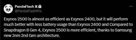 Leaker, Exynos 2500 SoC'nin Snapdragon 8 Gen 4 SoC'den daha enerji verimli olacağını söylüyor - Exynos 2500, GAA transistörlerinin kullanımı sayesinde Snapdragon 8 Gen 4'ten daha verimli olabilir
