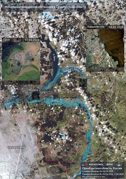 Roscosmos, Orsk'taki sel durumunun uydu görüntülerini gösterdi