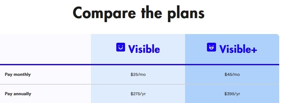 Visible artık yıllık planlar sunuyor - Verizon's Visible %26'ya varan indirimlerle yıllık planlar sunuyor