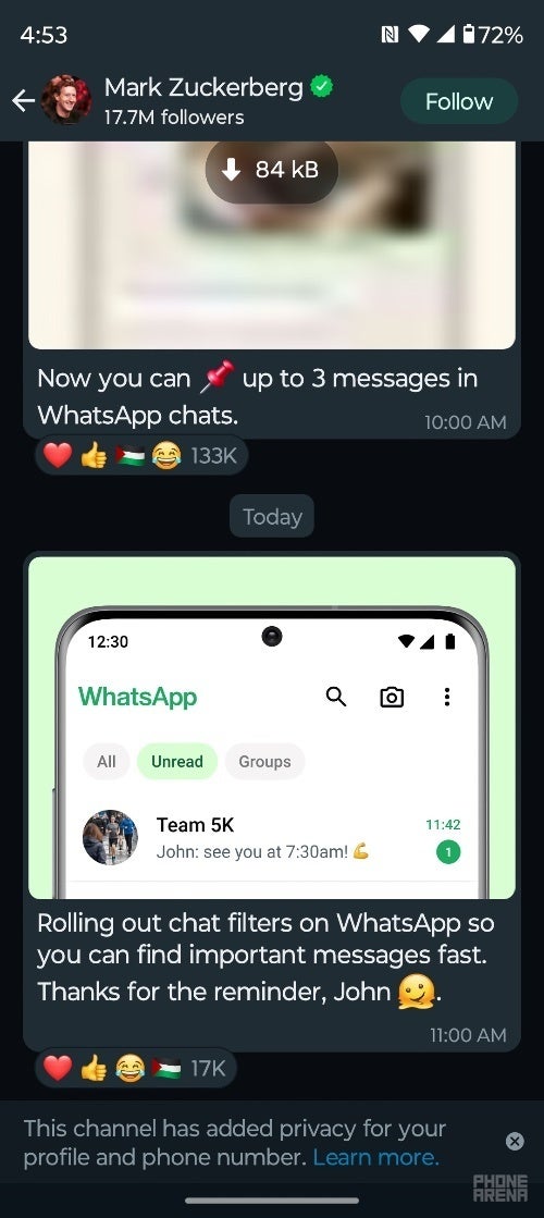 WhatsApp, okunmamış ve grup konuşmalarını bulmanıza yardımcı olacak yeni sohbet filtreleri sunuyor