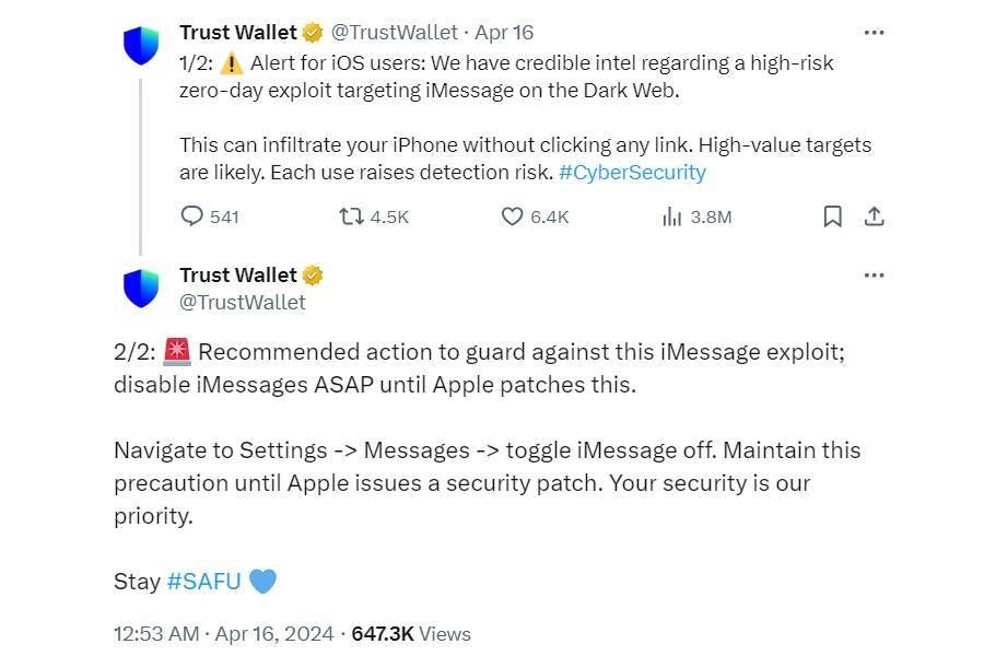 iPhone kullanıcıları, saldırıya uğramamak için iMessage'ı geçici olarak devre dışı bırakmaları konusunda uyardı