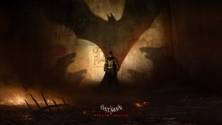 Batman, Arkham Shadow'da bir duvara tehditkar bir şekilde poz veriyor