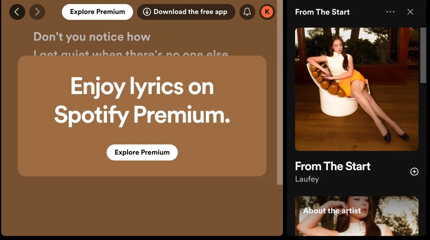 Image Credit - Reddit kullanıcısı javonce - Bedava şarkı söylemenin sonu mu?  Spotify ödeme yapmadığınız sürece şarkı sözlerini gizleyebilir