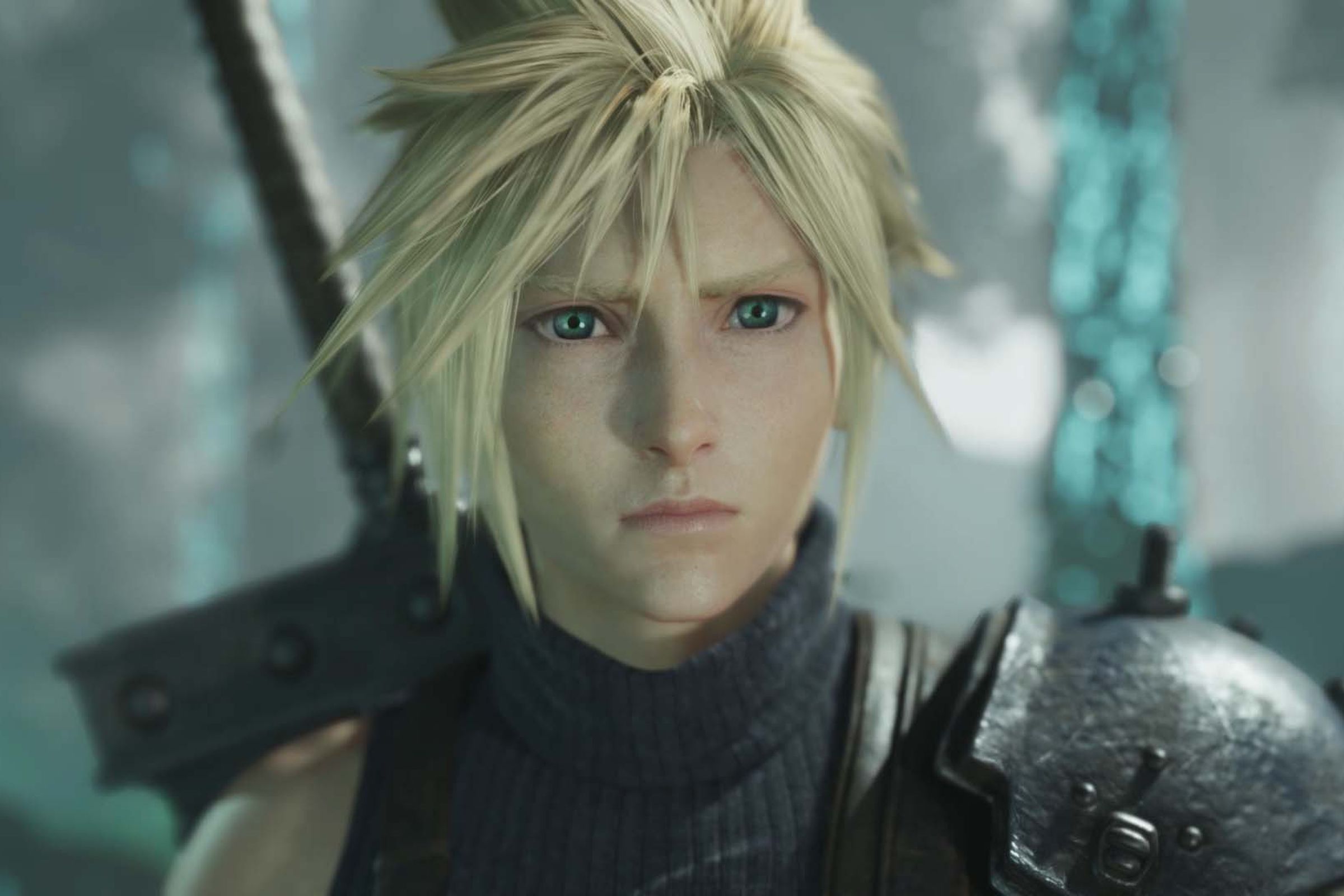 Final Fantasy VII Rebirth'teki Cloud Strife'ın ekran görüntüsü.