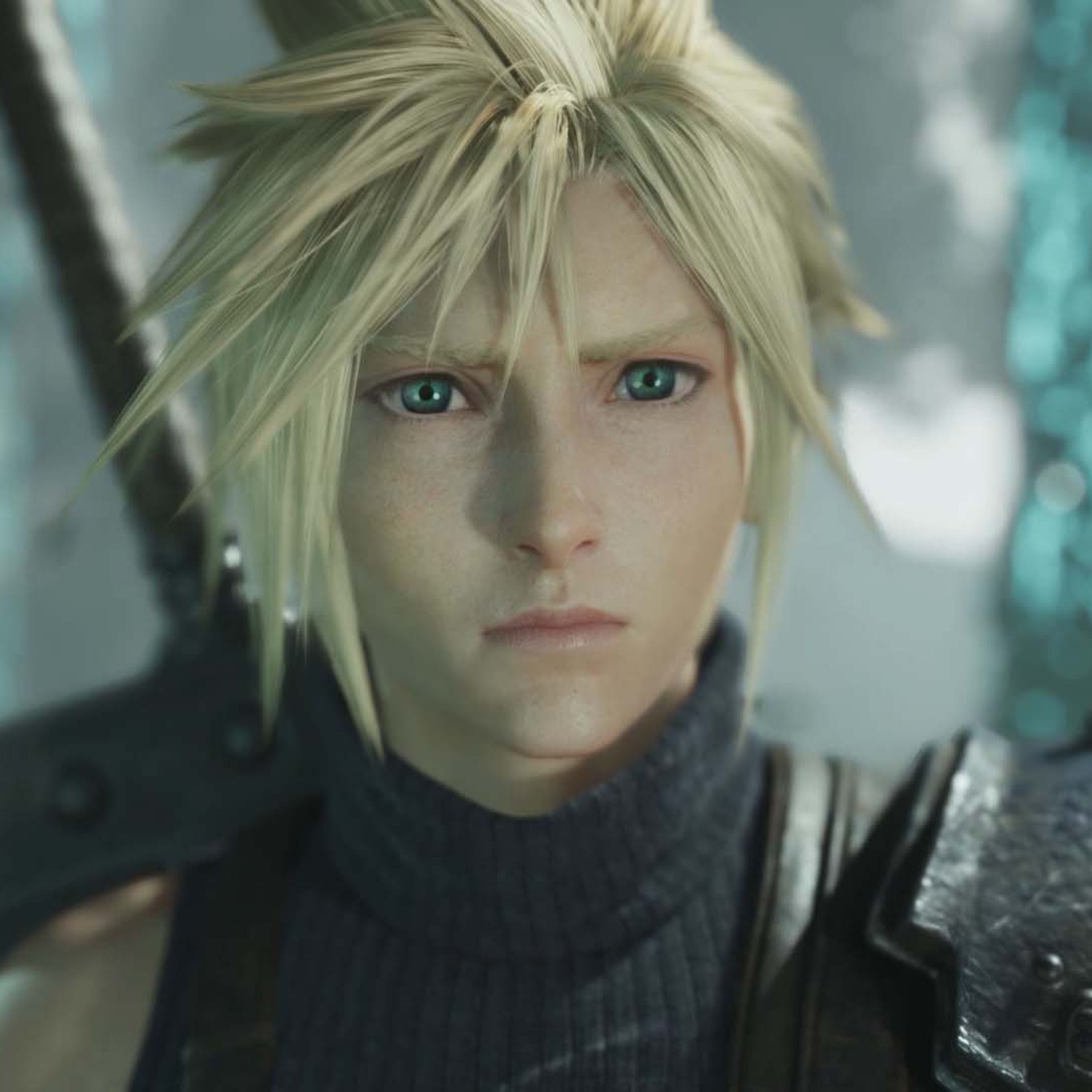 Final Fantasy VII Rebirth'teki Cloud Strife'ın ekran görüntüsü.