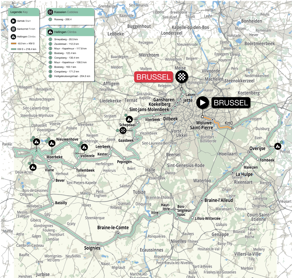 Brüksel Bisiklet Klasik 2024 güzergah haritası