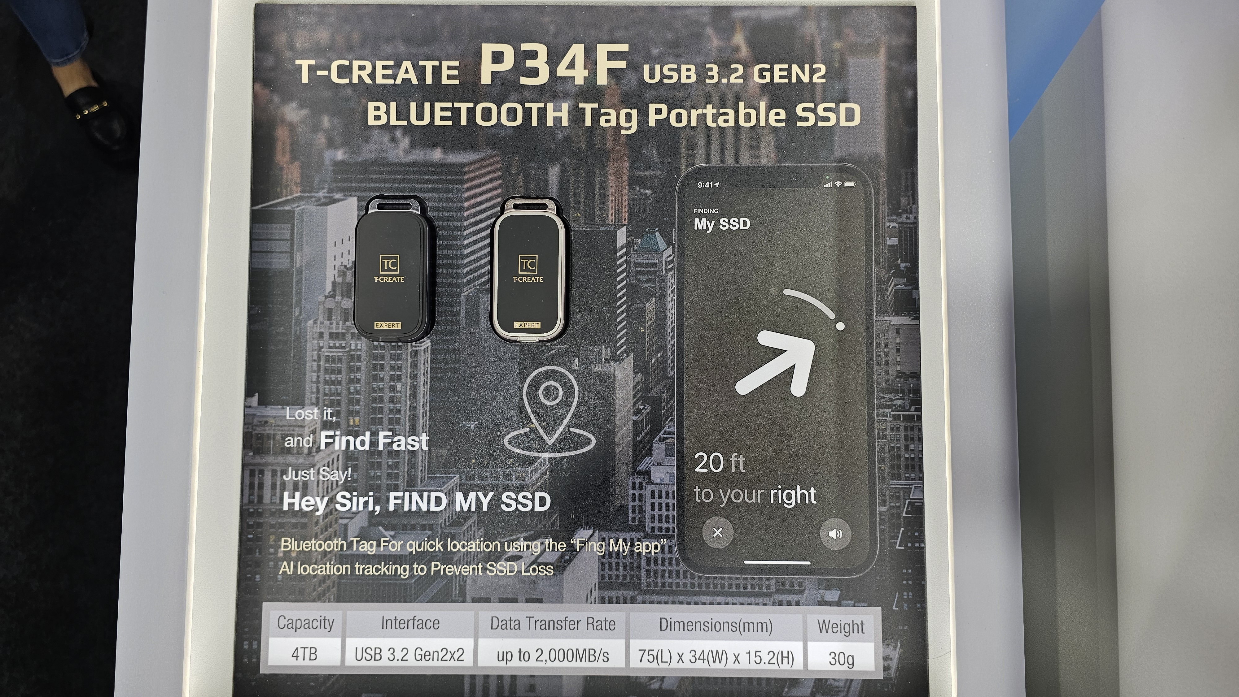 Ekip Grubu T-Create P34F Bluetooth Etiketi Taşınabilir SSD