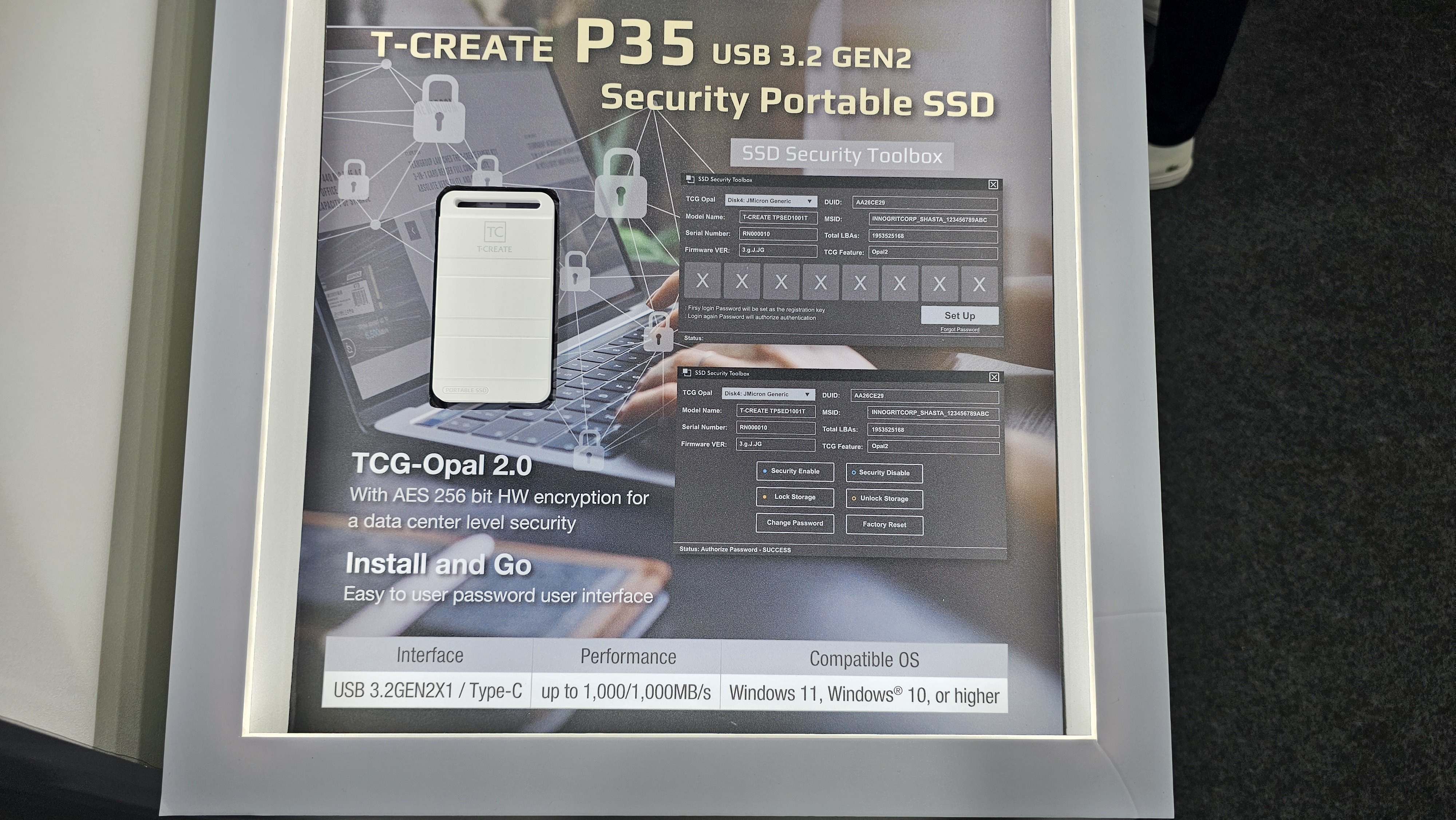 Ekip Grubu T-Create P35 Güvenlik Taşınabilir SSD