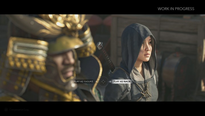 Assassin's Creed Shadows'da bir karakter seçme ekranı beliriyor.