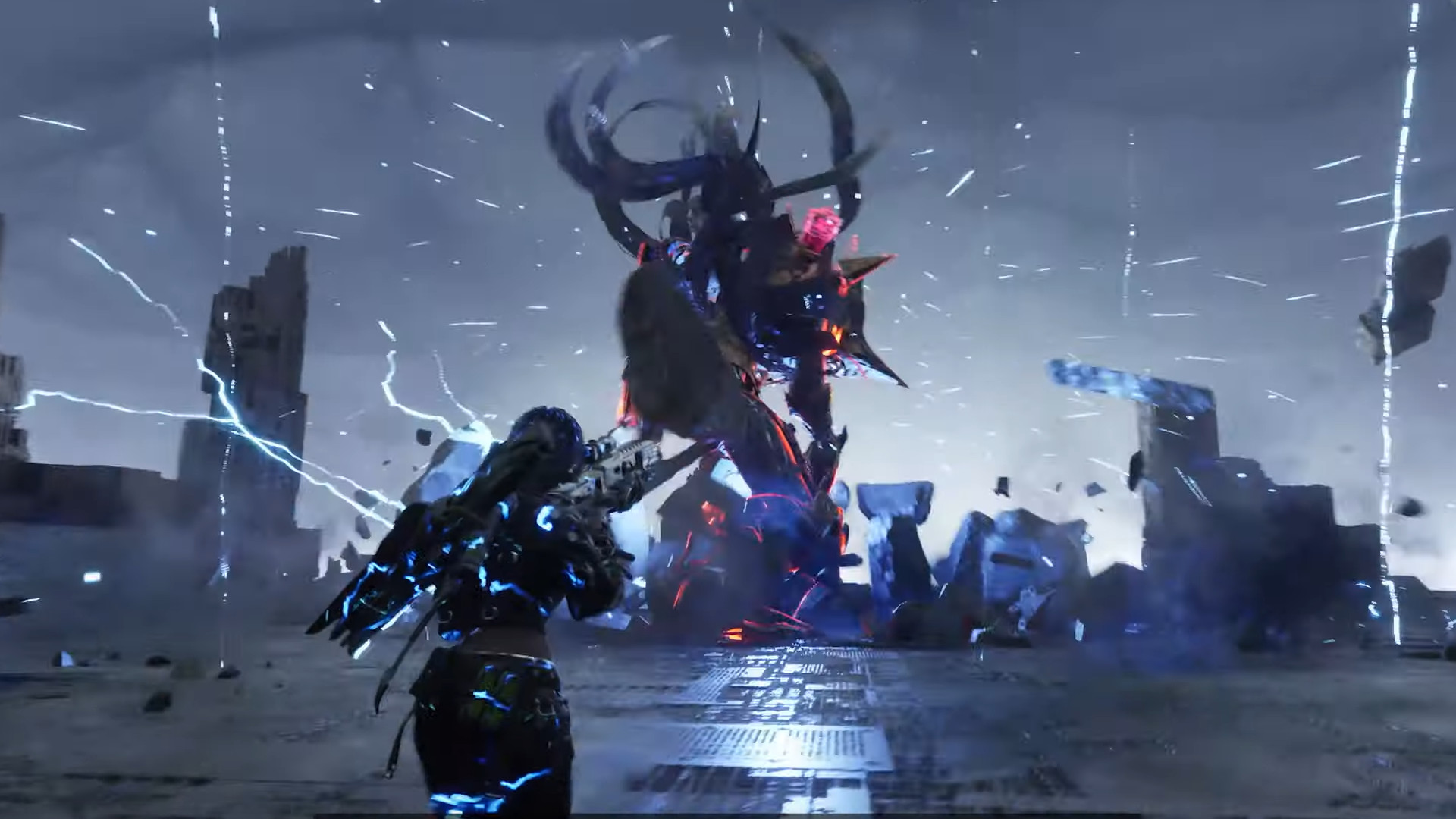 İlk Torun Void Intercept Savaşları - Bir oyuncu dev bir boss canavara yaklaşır.