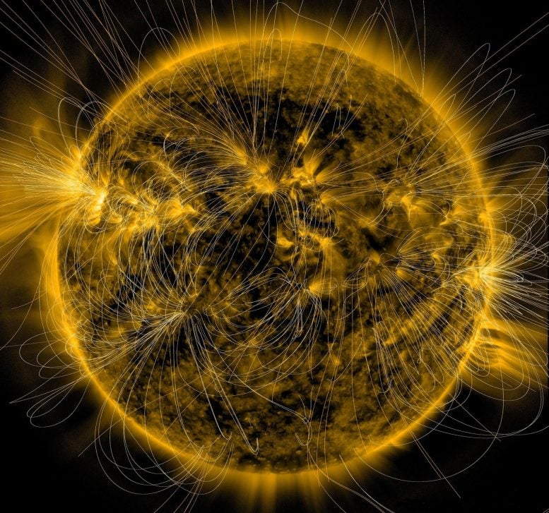 Güneş'in Manyetik Alanı İllüstrasyonu