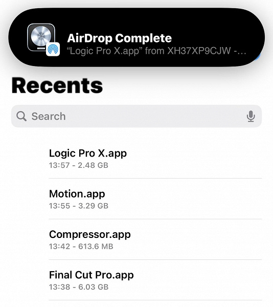 Blog yazarı, yalnızca AirDrop'u kullanarak Apple'ın ücretli yazılımını doğrudan Apple'ın kendisinden 