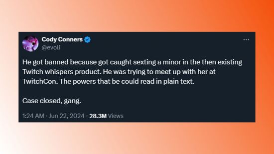 Cody Conners'ın tweet'inin tamamı.