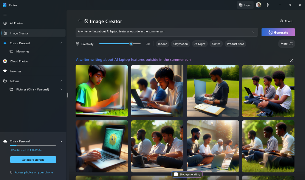 Microsoft Copilot+ PC: Fotoğraf Görüntüsü Oluşturucu