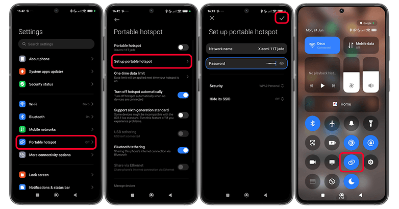 Ekran görüntüleri Android'deki erişim noktası ayarlarını gösteriyor