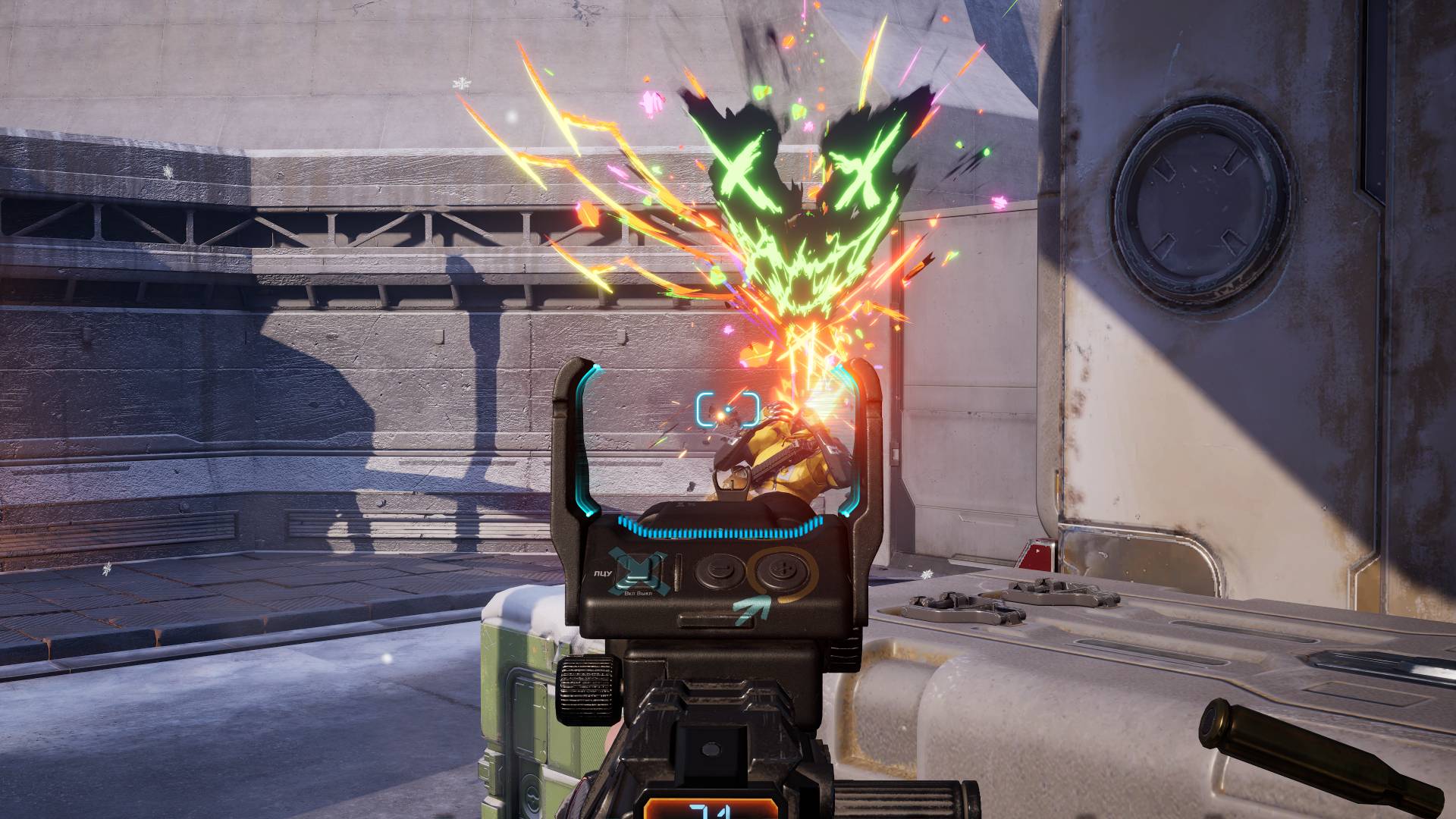 Fragpunk, Slay the Spire tarzını taşıyan yeni ve renkli bir FPS'dir: Silahın namlusundan aşağıya bakan bir oyuncu diğerine ateş eder, vücudu şeytani sırıtan bir yüzle siyah bir maskeye dönüşür.