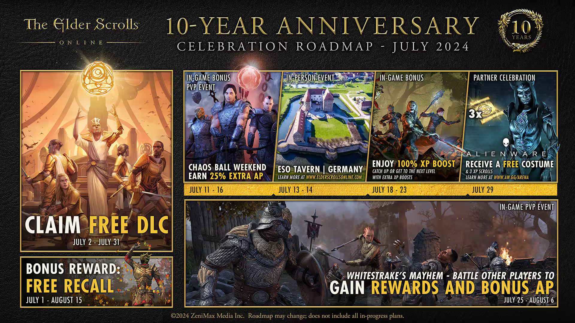 The Elder Scrolls Online - Onuncu yıl dönümü kutlamaları için Temmuz Yol Haritası.