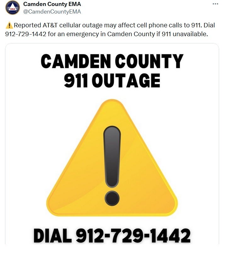 Camden Country, Georgia, AT&T müşterilerini 911 aramalarının yapılamayabileceği konusunda hatalı bir şekilde uyardı - AT&T'nin sorunu dört ay içinde ikinci kez ABD kablosuz kullanıcıları için sorunlara neden oldu