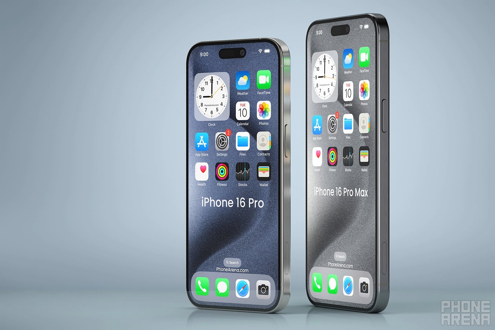 Söylentiler doğruysa, her iki iPhone'daki çerçeveler görsellerimizde gösterilenlerden bile daha ince olmalı |  Resim kredisi - PhoneArena - Apple, iPhone 16 Pro ile çerçevesiz hayalini gerçekleştirebilir ama nasıl?