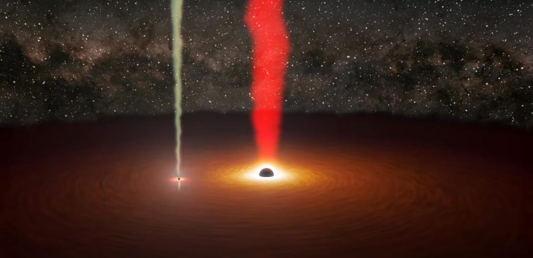 NASA’nın Gezegen Avcısı’nın Uzak Galaksideki İki Kara Deliğe Nadir Bakışı