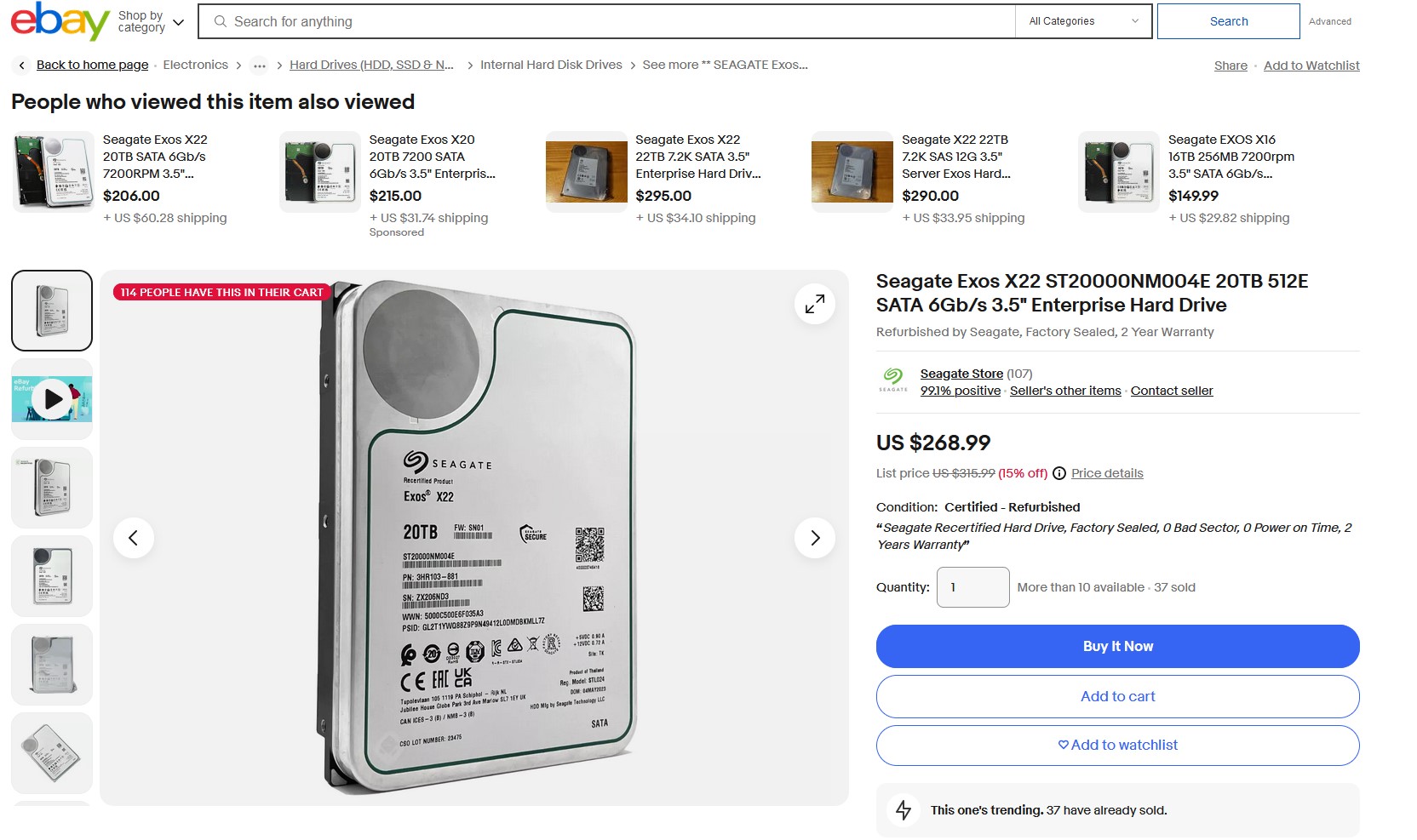 Seagate, eBay mağazasında yalnızca ABD'deki müşterilerine yeniden sertifikalı sabit diskler satıyor