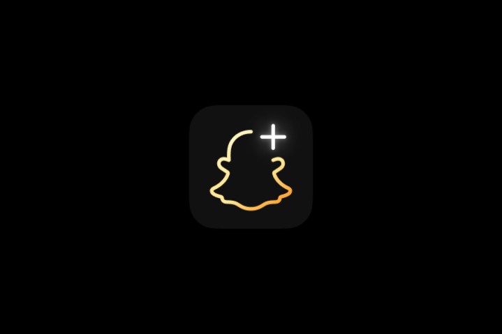 Siyah zemin üzerine Snapchat Plus logosu.