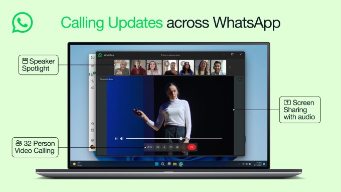 WhatsApp görüntülü arama güncellemeleri, ses ve hoparlör spot ışığıyla ekran paylaşımını getiriyor