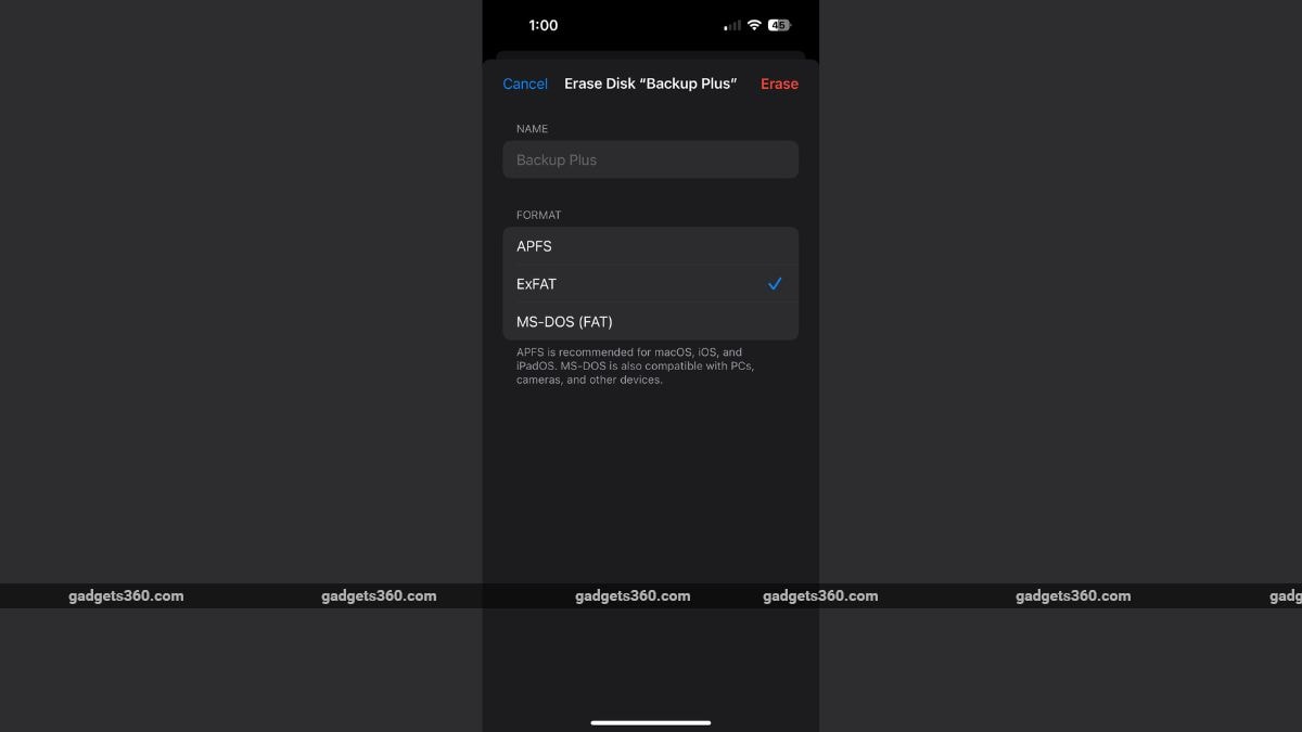 ios18 dev beta güncellemesi iOS 18'de Disk Biçimlendirme Seçenekleri