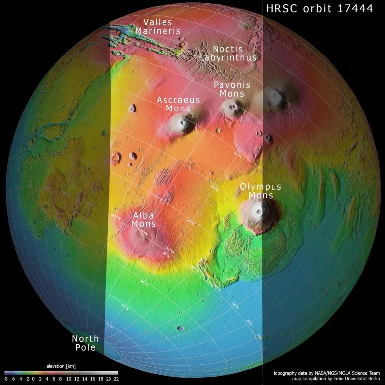 Mars'taki Tharsis Bölgesinin Topografyası