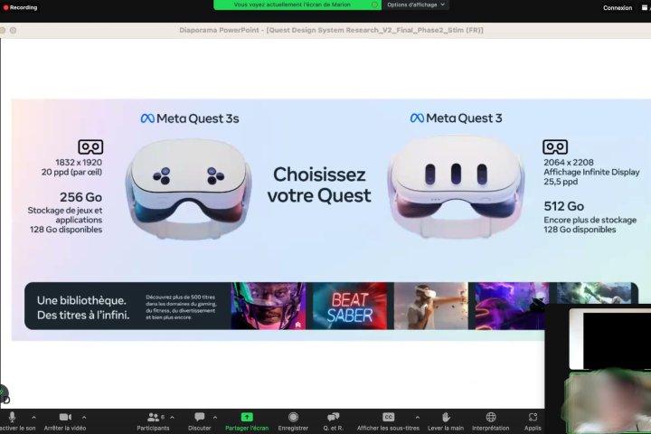 Sızan bir görüntü Quest 3S ve Quest 3'ü karşılaştırıyor.